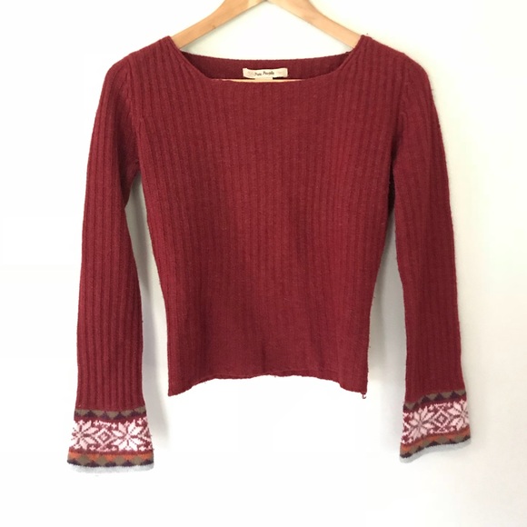 Free People Sweaters - Free People Wool Bell Sleeve Cropped Sweater Small